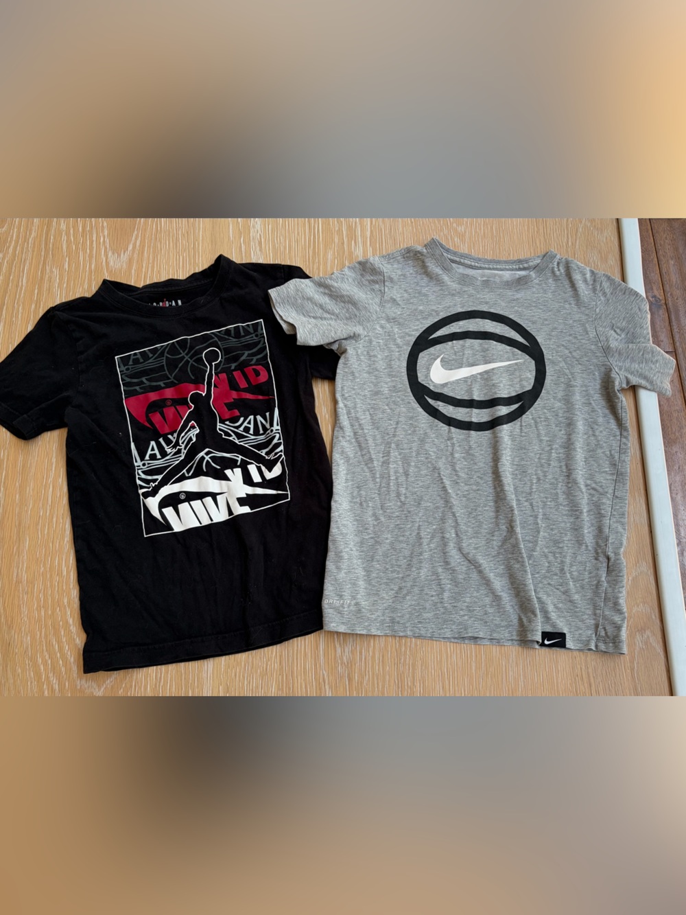 Jordan Kid’s Black and Gray Graphic T-Shirts